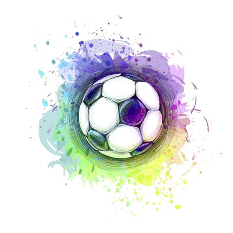 Abstract stylish conceptual design of a digital soccer ball from splash ...