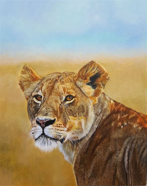 "Lioness" by Katrina Elden. Paintings for Sale. Bluethumb - Online Art Gallery | Lioness ...