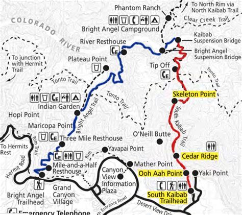 Bright Angel Trail Map - San Antonio Map