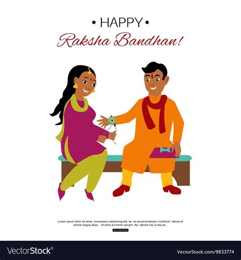 Brother and sister celebrating Raksha Bandhan Vector Image | Raksha bandhan, Sisters, Vector images