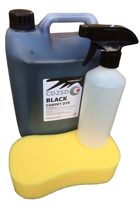 5 litre black carpet dye with trigger spray & sponge, car carpet renovation.