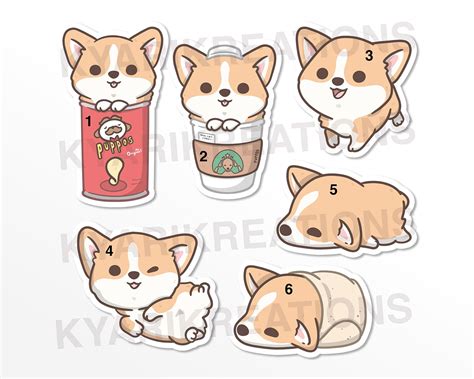 Cute Corgi Stickers - Etsy