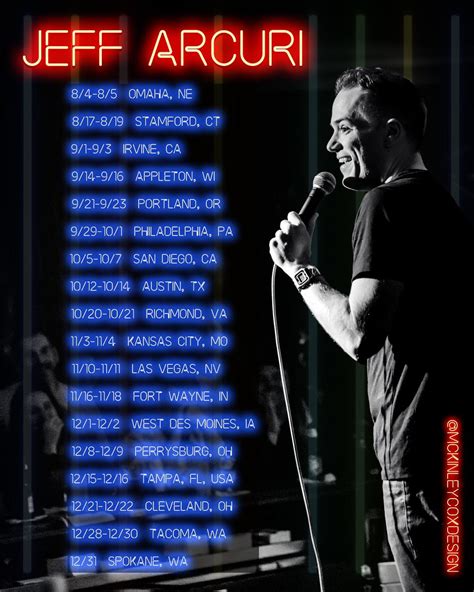 2023 Tour dates! Links in the sidebar! : r/JeffArcuri