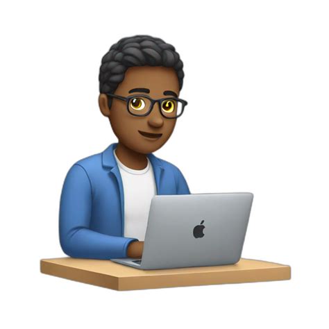 guy working on macbook | AI Emoji Generator