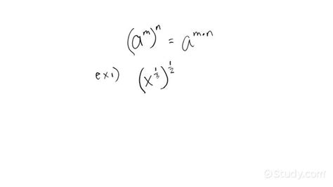 Using the Power of a Power Rule for Rational Exponents | Algebra ...