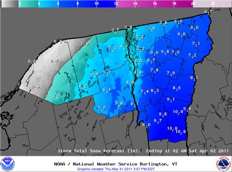 Thursday afternoon NWS snow accumulations forecast update - J&E Productions