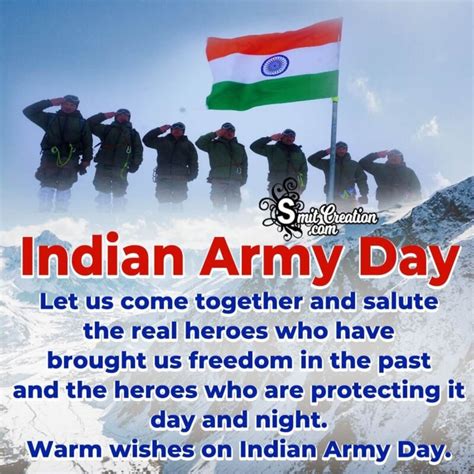 Best Wishes on Indian Army Day - SmitCreation.com