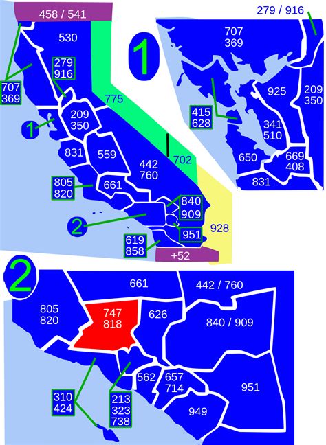 Indicatifs régionaux 818 et 747 - Area codes 818 and 747 - qaz.wiki