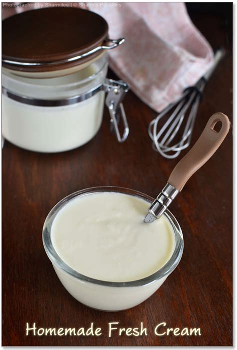 Homemade Fresh Cream - How to make fresh cream - Sharmis Passions