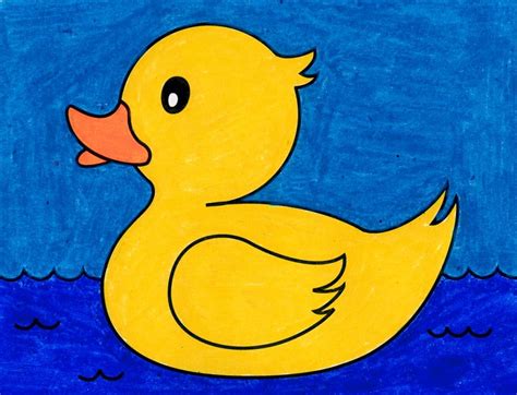 Easy How to Draw a Rubber Duck Tutorial and Rubber Duck Coloring Page ...