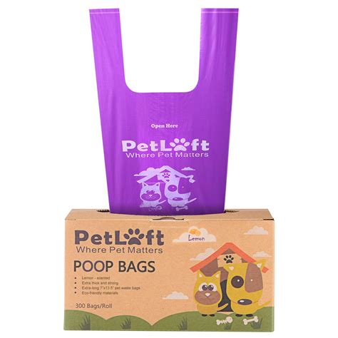 Petloft Poop Bags for Dogs, 300-Count Lemon-Scented, Durable EPI Biodegradable Environment ...