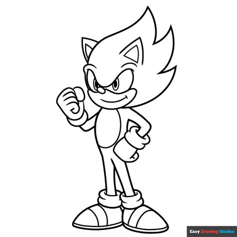 Super Sonic Coloring Page | Easy Drawing Guides