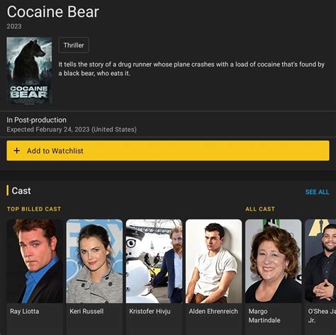 Cocaine bear 2023 : r/FilmandTvAmerica