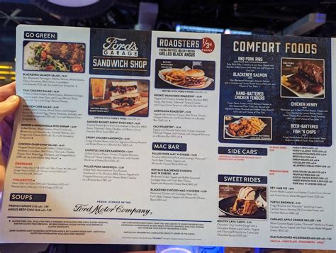 Menu at Ford's Garage Novi pub & bar, Novi