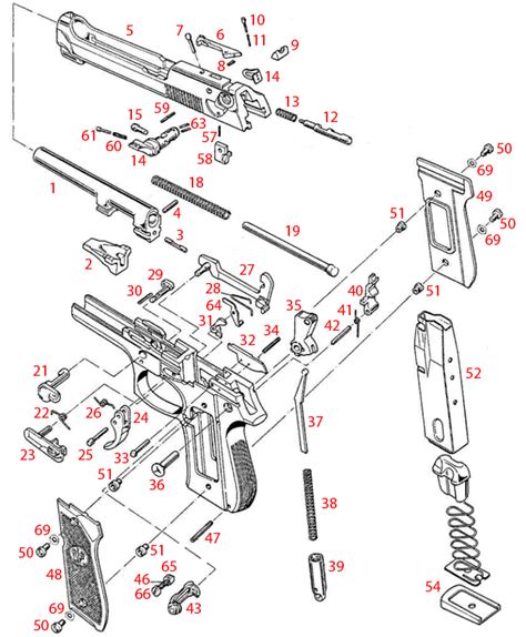 Beretta® M9/M9A1 Explosionszeichnung - Brownells Österreich