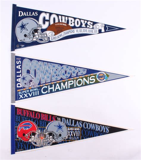 Lot of (3) Dallas Cowboys Super Bowl Champions Football Pennants ...