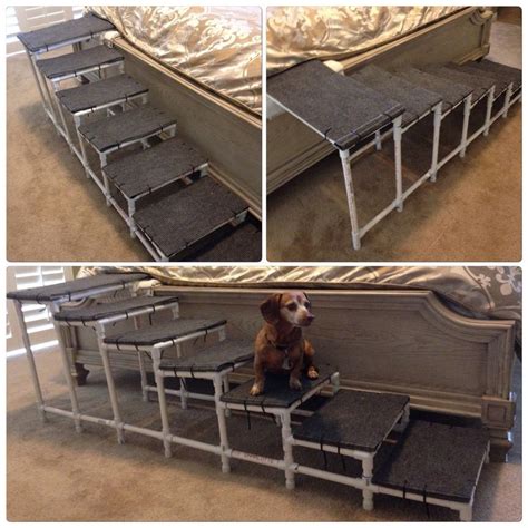 Dog Ramp - PVC dog steps for your bed made with outdoor carpet ...