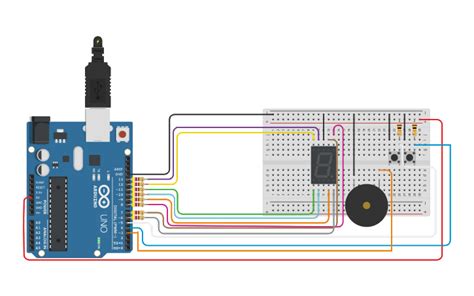 Circuit design 7 Segment Display 0-9 Timer - Tinkercad