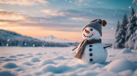 Premium Photo | Whimsical Winter Aesthetic Snowman Wallpaper to Brighten Your Day