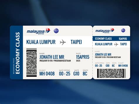 Malaysia Airlines Boarding Pass by Jonath Lee on Dribbble