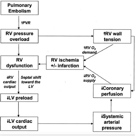 The pathophysiology of acute pulmonary embolism causing left... | Download Scientific Diagram