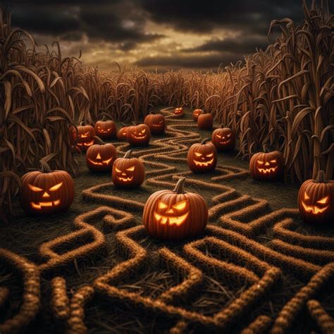 a halloween corn maze - AI Generated Artwork - NightCafe Creator