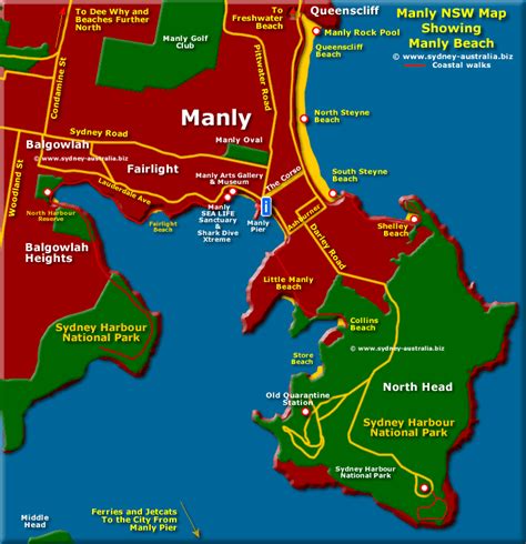 Manly Beach Map and Sydney Australia Maps