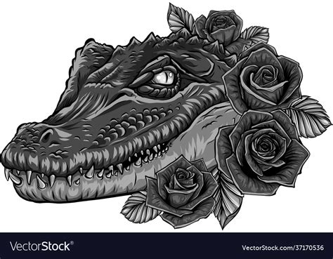 Crocodile Skull Tattoo