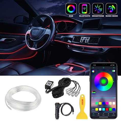 Car LED Strip Lights, LEDCARE Multicolor RGB Car Interior Lights, 16 Million Colors 5 in 1 with ...