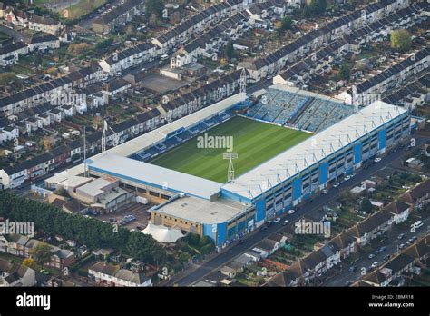 An aerial view of the Priestfield Stadium, home of Gillingham FC Stock ...