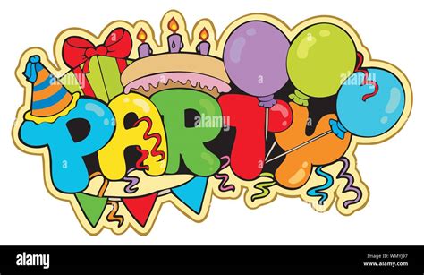 Cartoon party sign Stock Vector Image & Art - Alamy