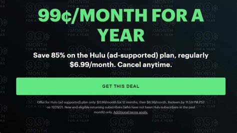 Hulu Cyber Monday 2023 Deal - Subscription Fee Deal