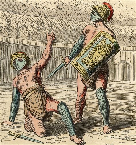 Roman Gladiators Fighting Each Other