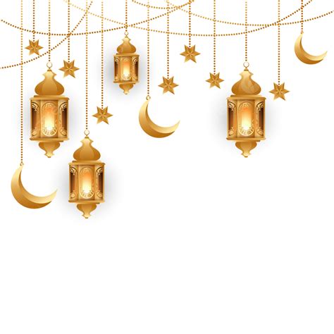 Ramadan Kareem Decoration With Golden Islamic Lamp Ornment Design, Eid ...