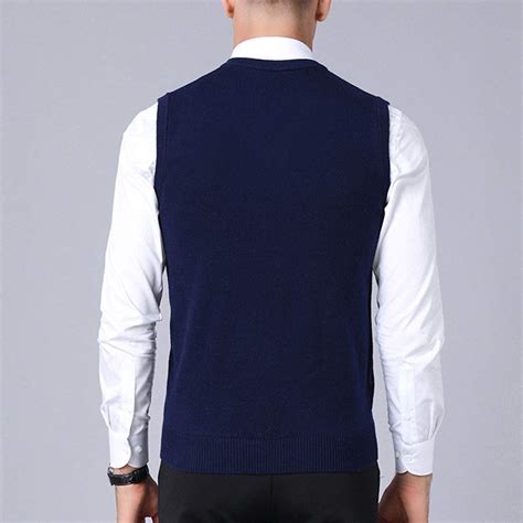 Mengyu Mens Sleeveless Vest Waistcoat Jumper Knitted Pullover V-Neck Knitwear Sweater Tank Top ...
