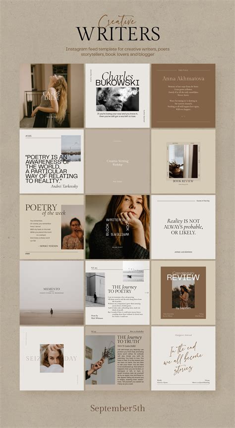 This instagram feed templates for creative writers, poets, storytellers ...