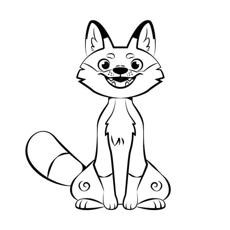 Free Vector | Hand drawn fox outline illustration