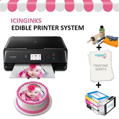 Icinginks Edible Cake Printer Bundle - Canon Edible Printer, Edible Ink Cartridges, Frosting ...