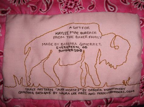 Just Horses quilt label | (Apologies for the uneven inking, … | Flickr