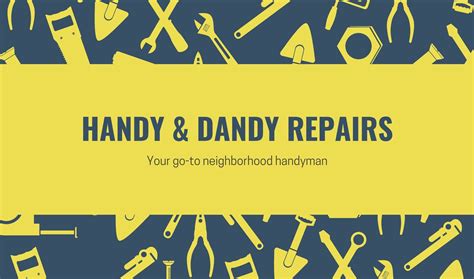 Free Handyman Business Cards / 10 Business Cards Ideas Business Cards Cards Handyman Business ...