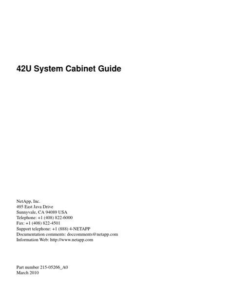 42U System Cabinet Guide | PDF | Ac Power Plugs And Sockets | Computer ...