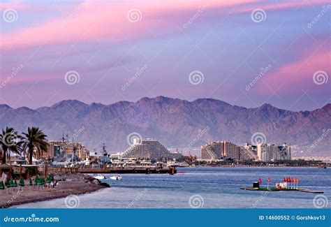 Resort hotels in Eilat stock photo. Image of water, gulf - 14600552