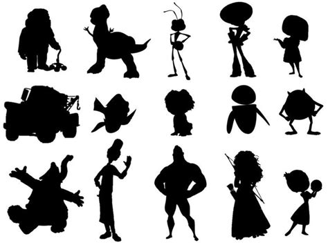 Silhouettes: Pixar Characters Quiz | Cartoon silhouette, Disney ...