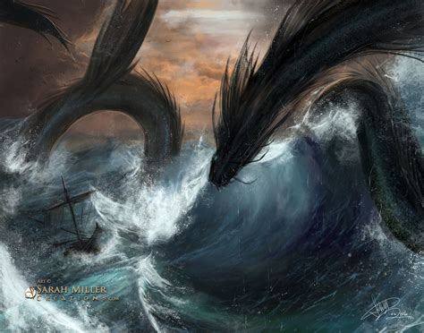 Sea Serpent, Sarah MW Miller | Sea monster art, Sea serpent ...