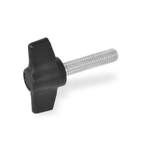 GP Nylon Plastic Wing Screws, with Steel Threaded Stud | JW Winco ...