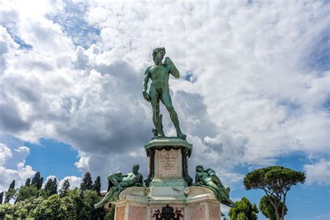 The Statue of Michelangelo David at Piazzale Michelangelo (Michelangelo ...