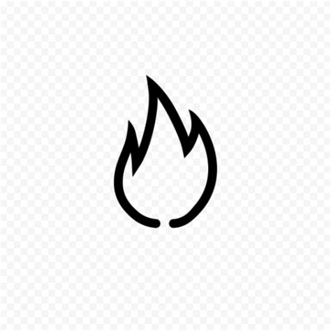 Outline Fire Flame Black Icon PNG | Citypng