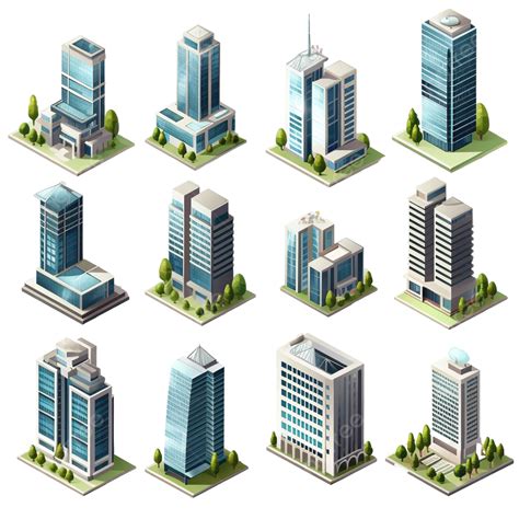 Isometric Skyscrapers 3d Universal Scenery Collection Set, Isometric, Skyscrapers, 3d PNG ...