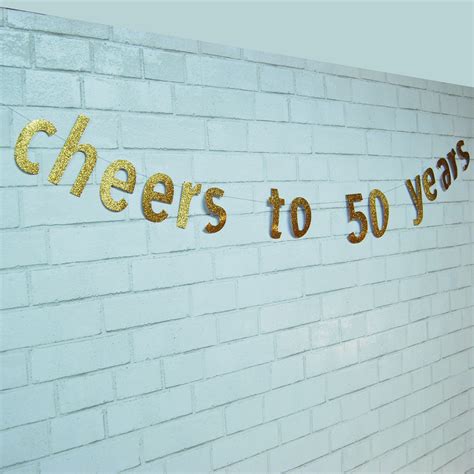 Cheers to 50 Years Birthday Banner – PartyAtYourDoor