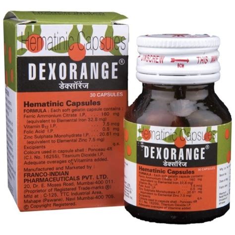 Dexorange Capsule: Uses, Price, Dosage, Side Effects, Substitute, Buy Online